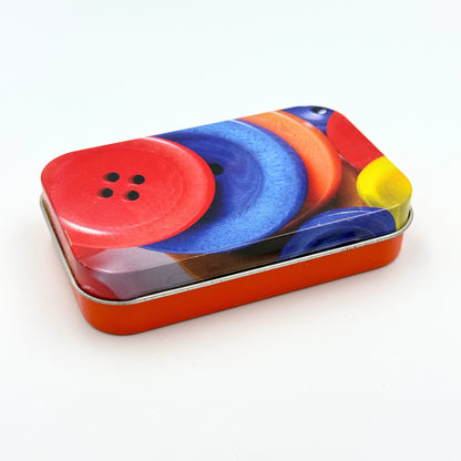 4x Button Design Metal Storage Tins
