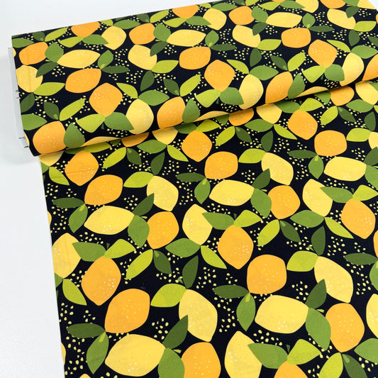 Lemons (Black) Quilting Fabric by Michael Miller (Per Metre)