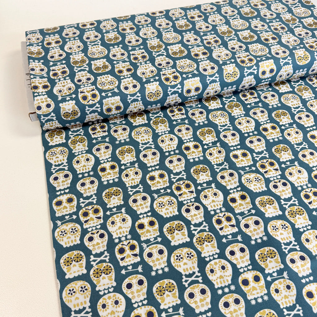 Metallic Bonehead (Star) Quilting Fabric by Michael Miller (Per Metre)
