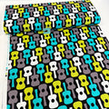 Remnant of Groovy Guitar (Lagoon) Quilting Fabric by Michael Miller (148cm)