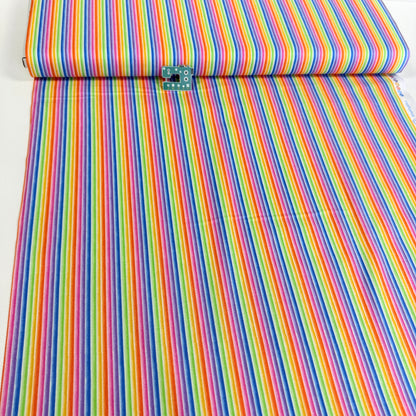 Rainbow Stripe (Rainbow) Quilting Fabric by Michael Miller (Per Metre)