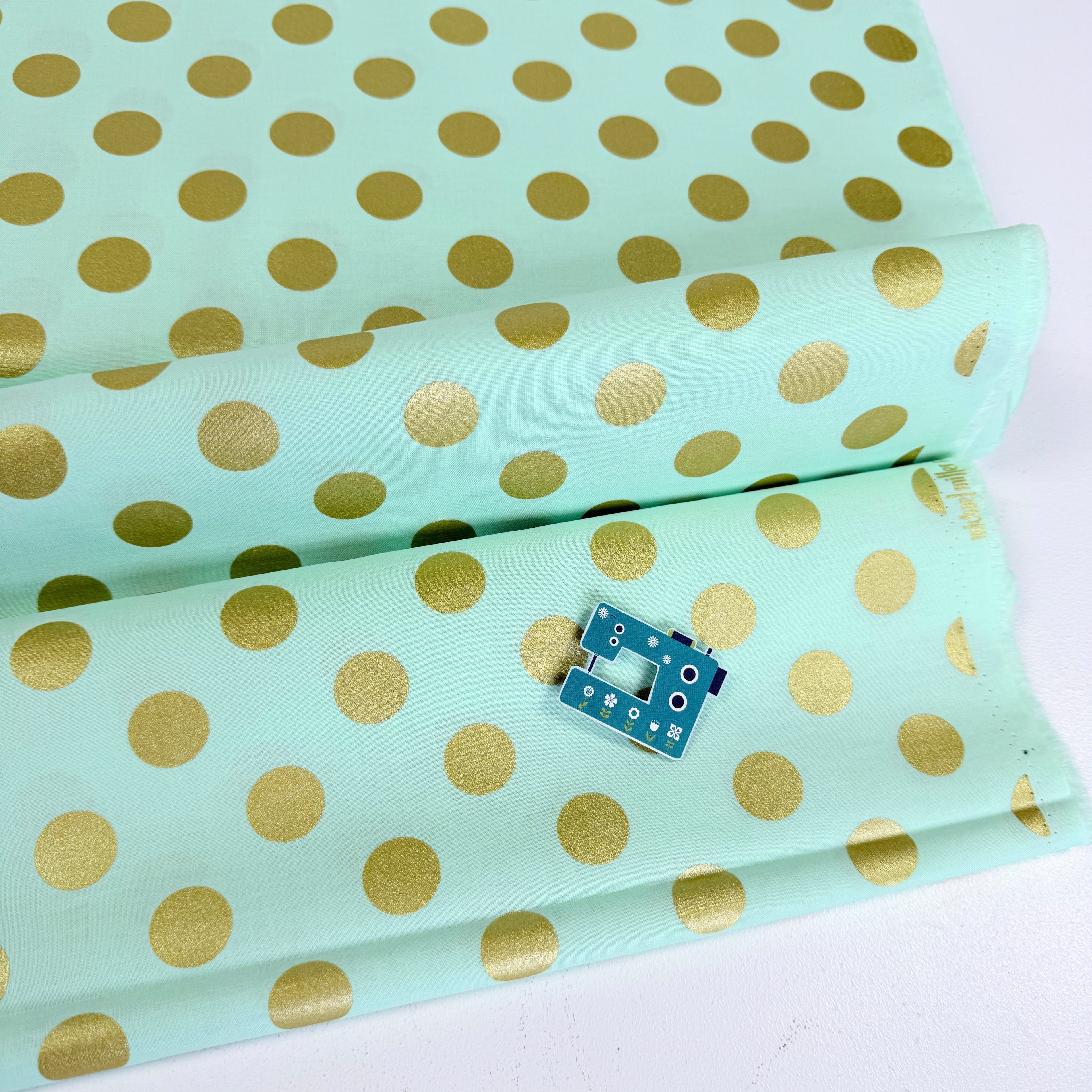 Quarter Dot Pearlized (Mist) Quilting Fabric by Michael Miller (Per Metre)