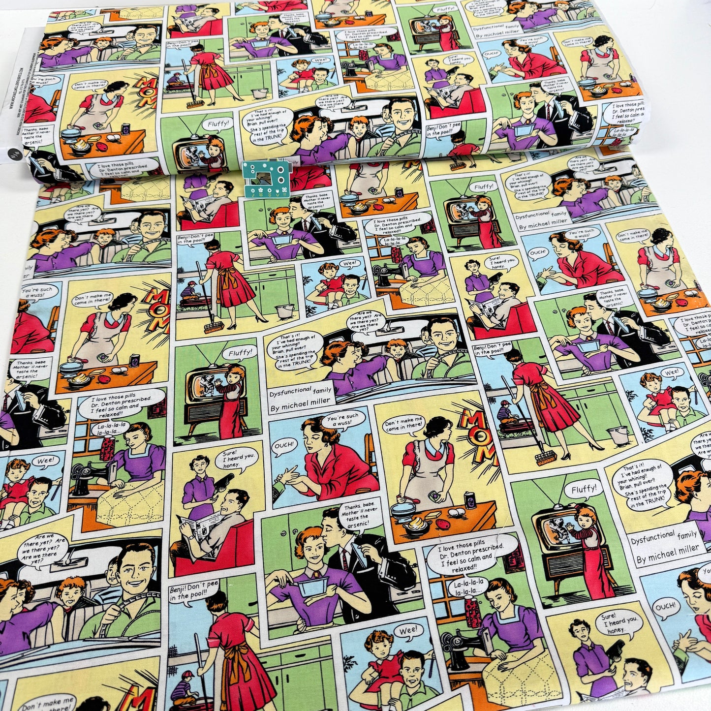 Dysfuntional Family (Multi) Quilting Fabric by Michael Miller (Per Metre)