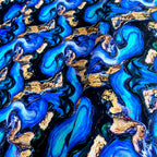 Persian Marble - Digital Print Cotton Jersey - Blue