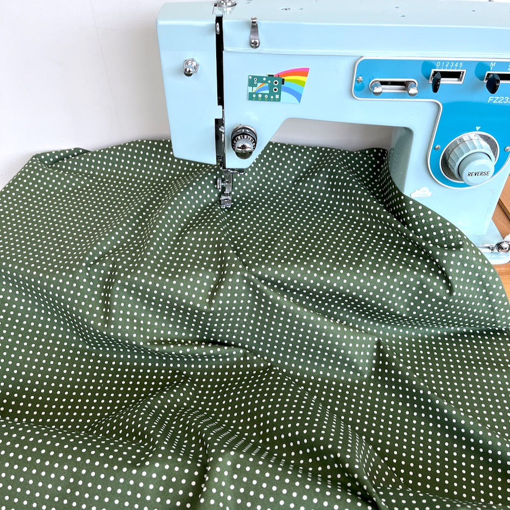 Mini 3mm Polka Dot Old Green (Per Metre)