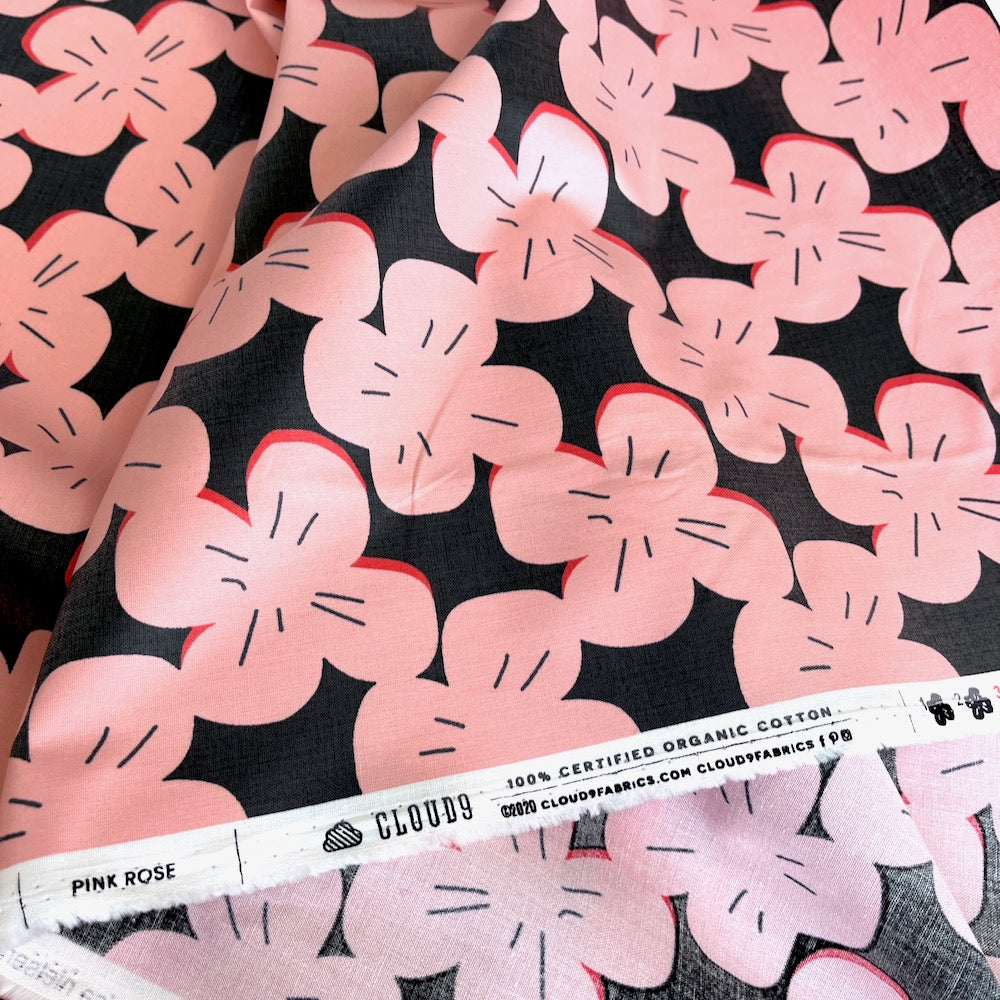 Cloud 9 Matt LAMINATED Fabric - Pink Rose - Multi