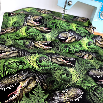 Timeless Treasures Fabric - Dinosaurs In The Forest - Green