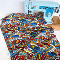 Remnant of Timeless Treasures Fabric - Superhero Action Words - Multi (175cm)