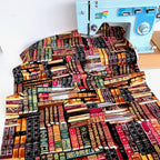 Timeless Treasures Fabric - Metallic Library Books - Multi