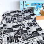 PRINT FAULT: Wicked Time Newspaper - White (Per Metre)