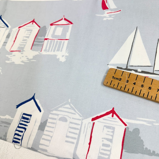 Remnant of Clarke & Clarke Beach Huts - 250gsm Cotton Duck Canvas - 103x113cm