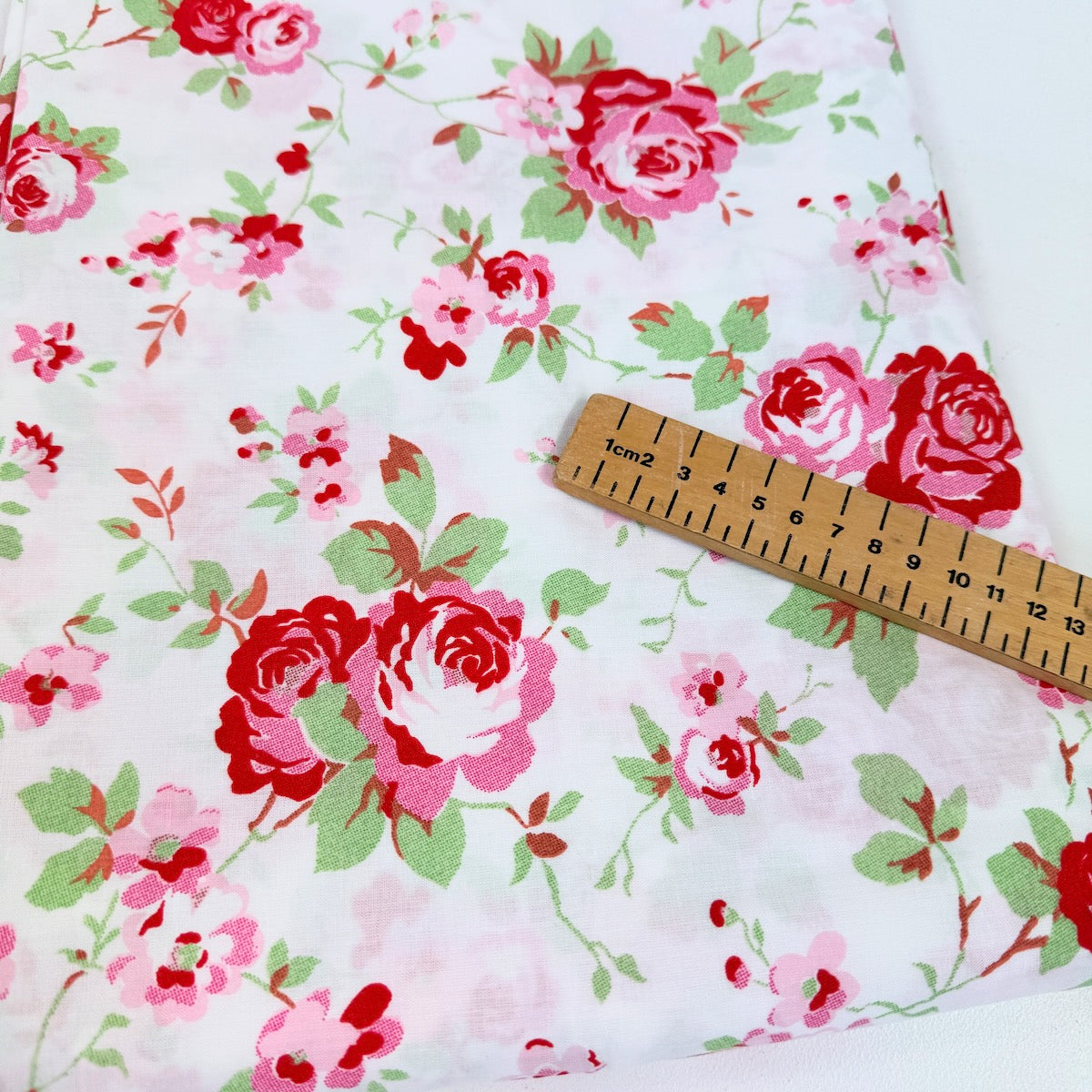 Remnant of Cath Kidston Rosali Flower Cream - 130gsm Quilting Cotton - 320x150cm