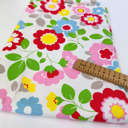 Remnant of Cath Kidston Circus Flower - 250gsm Cotton Duck Canvas - 99x150cm