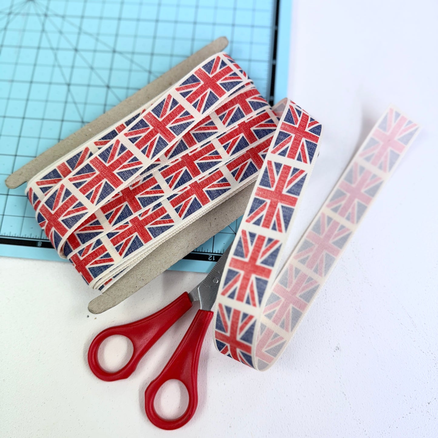 CLEARANCE: 25mm Wide Dark Colours Union Jack Ribbon (9.5 metres)