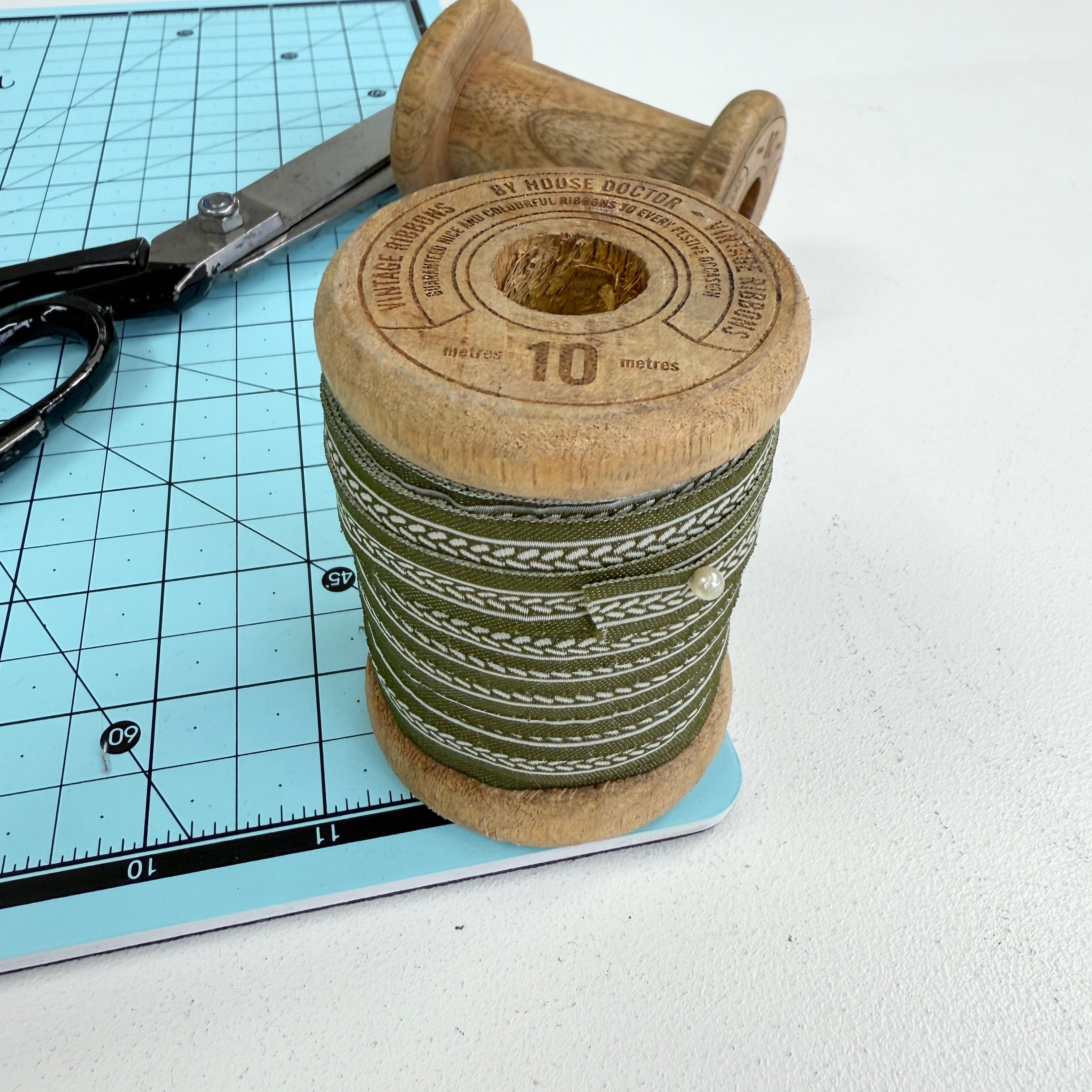 Vintage Ribbons By House Doctor - Wooden Spool and Ribbon/Trim