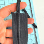Black Elastic Sport Waistband with Integrated Cord