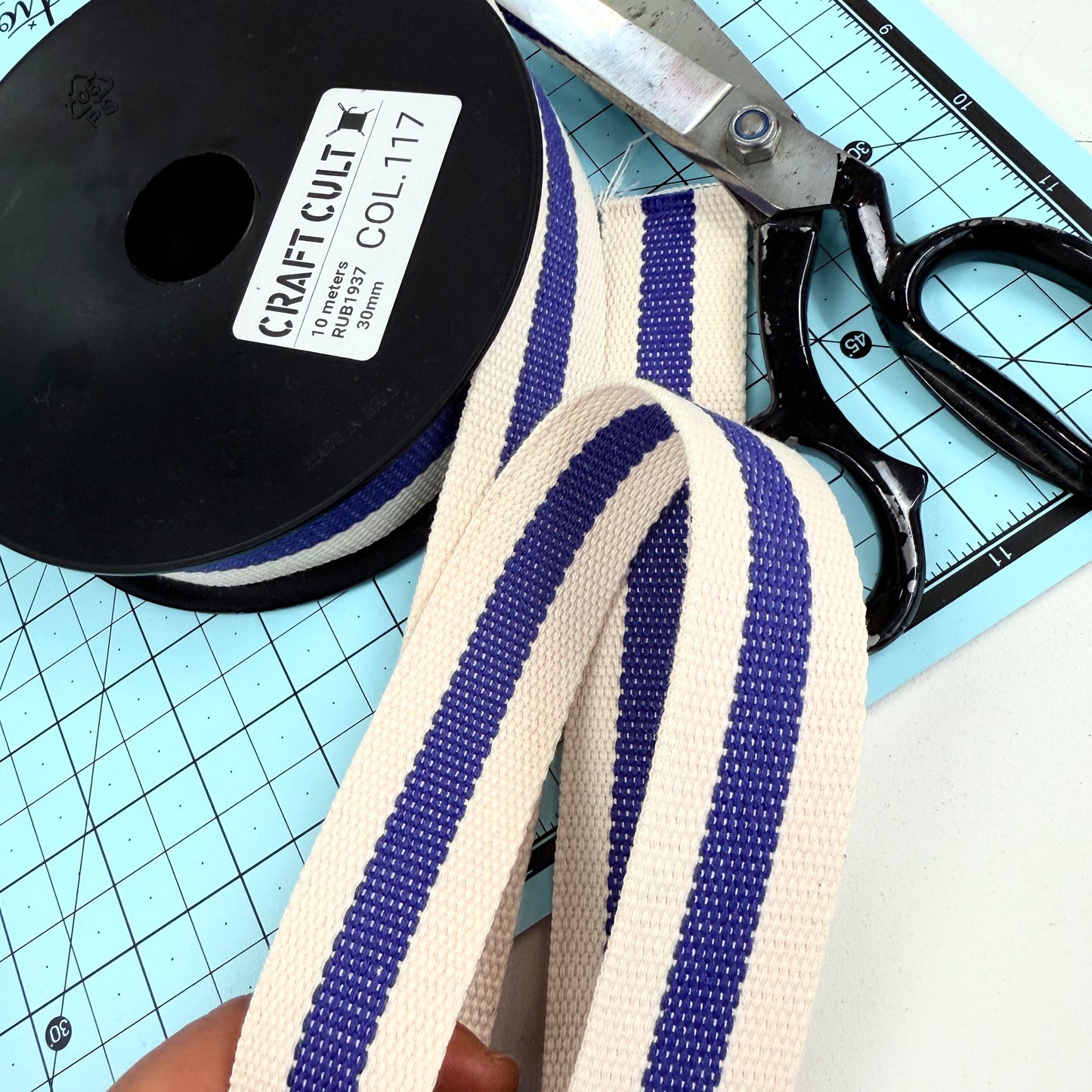 30mm Bright Colours Single Stripe Webbing