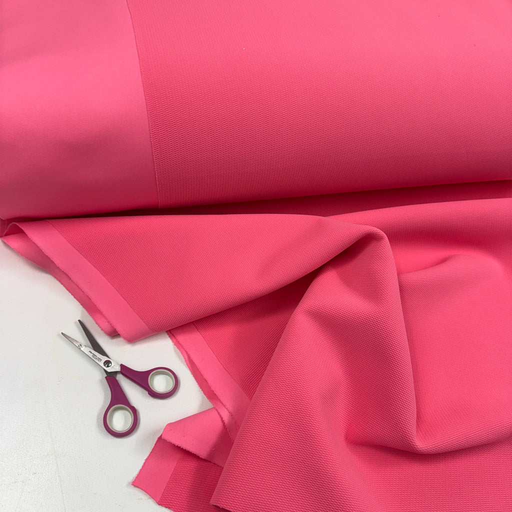 Crinkle Top Scuba - Deadstock Designer Fabric - Bright Pink