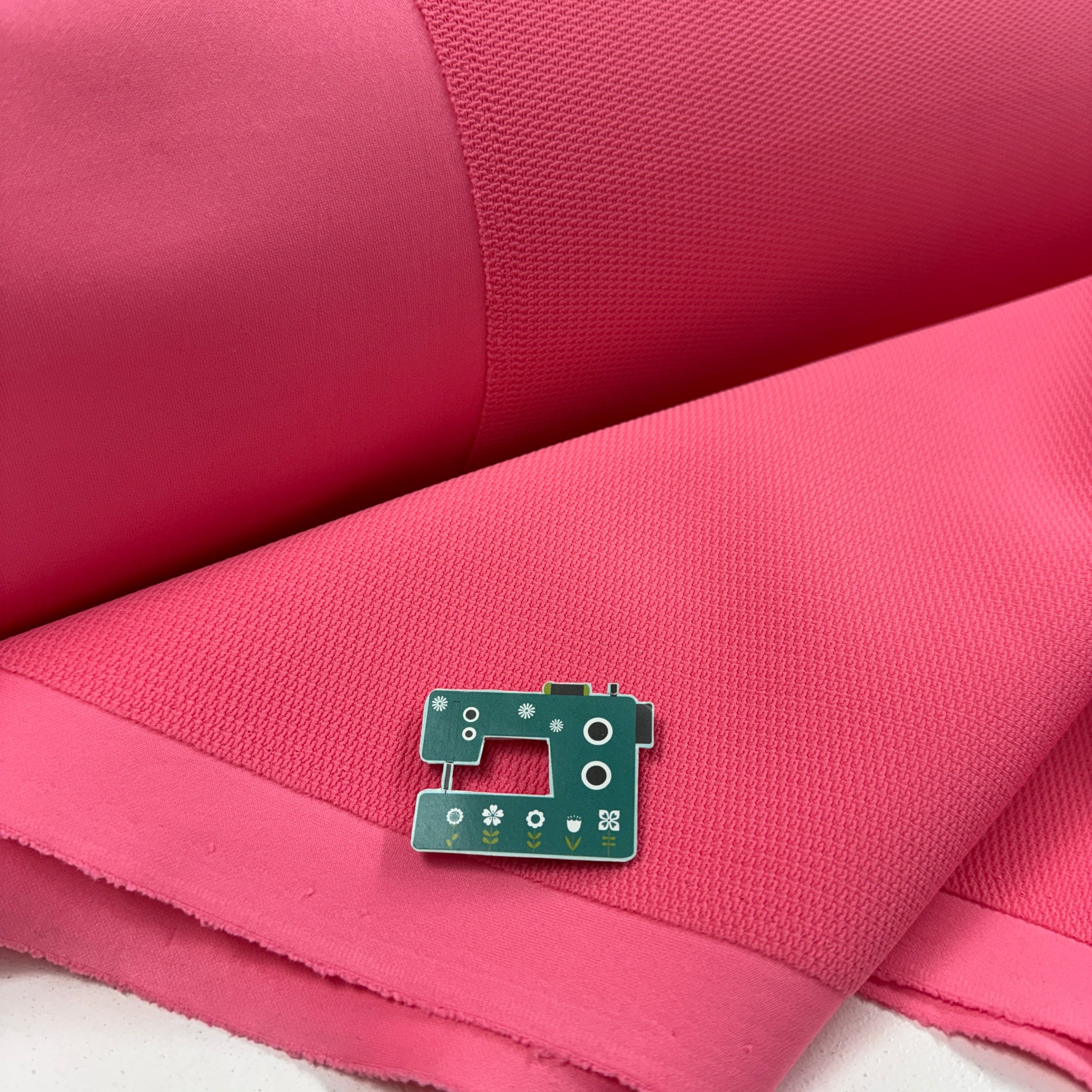 Crinkle Top Scuba - Deadstock Designer Fabric - Bright Pink