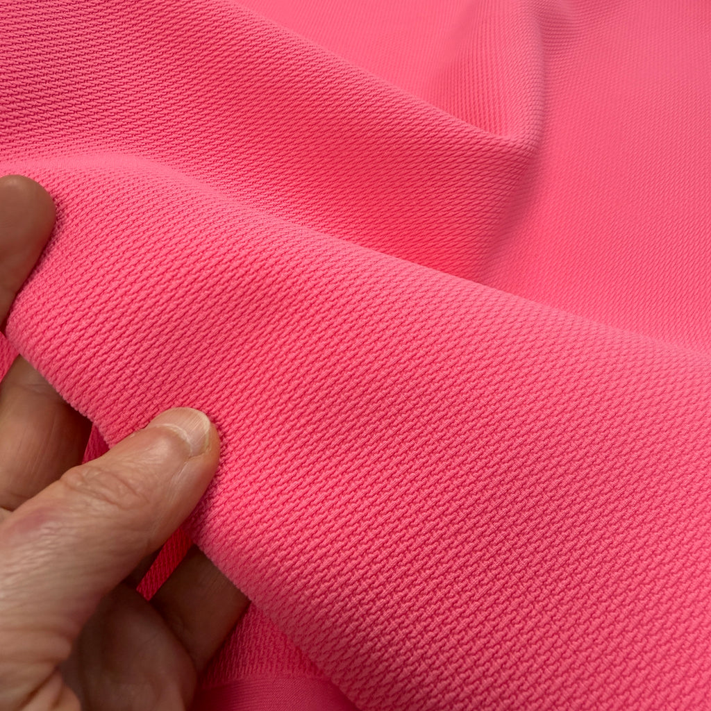 Crinkle Top Scuba - Deadstock Designer Fabric - Bright Pink