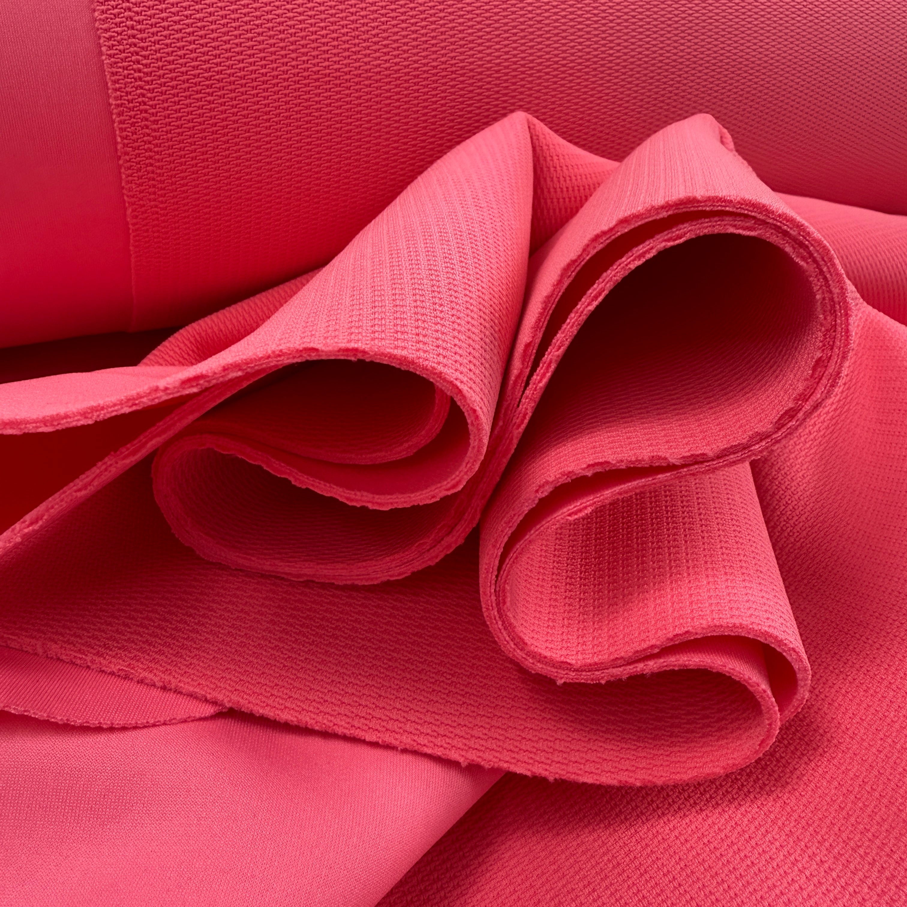 Crinkle Top Scuba - Deadstock Designer Fabric - Bright Pink
