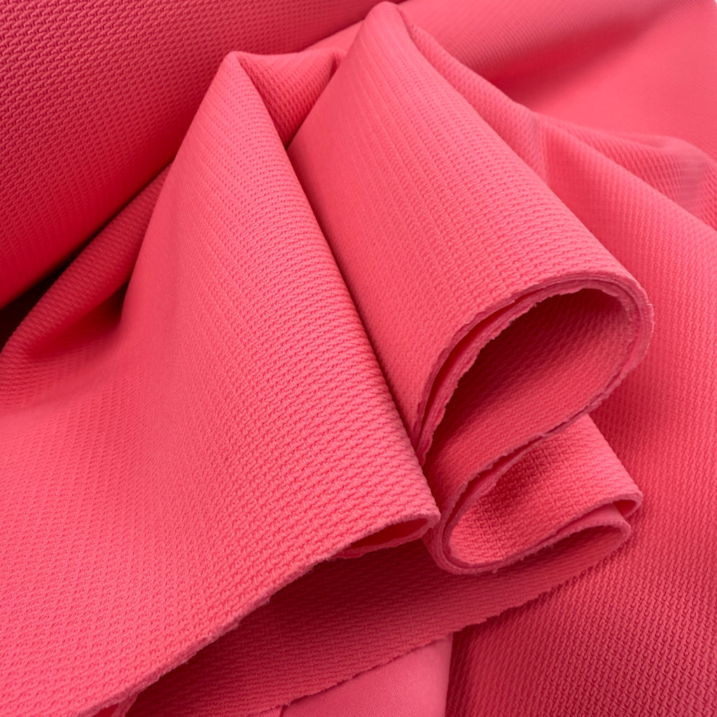 Crinkle Top Scuba - Deadstock Designer Fabric - Bright Pink