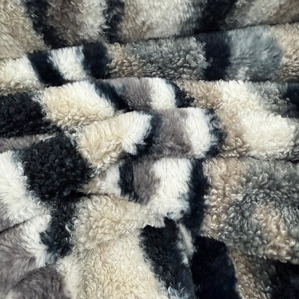 Super Soft Mix Faux Fur Animal Stripes- Fake Fur - Multi Neutrals