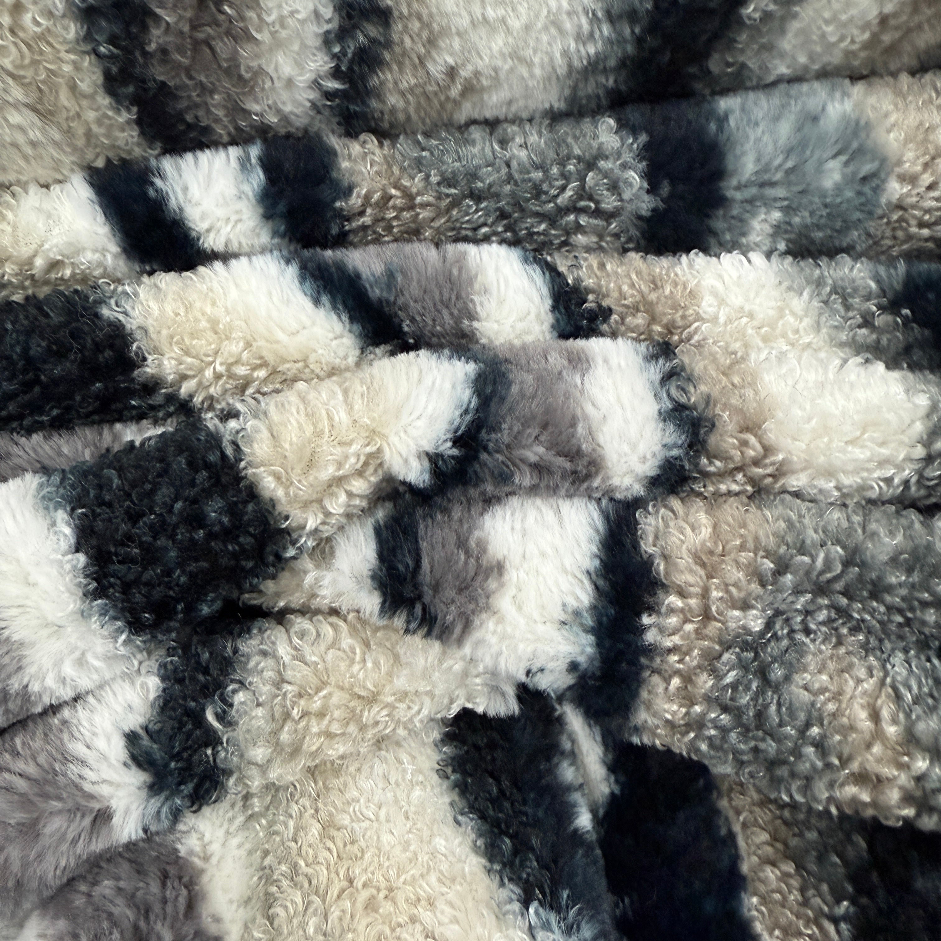 Super Soft Mix Faux Fur Animal Stripes- Fake Fur - Multi Neutrals