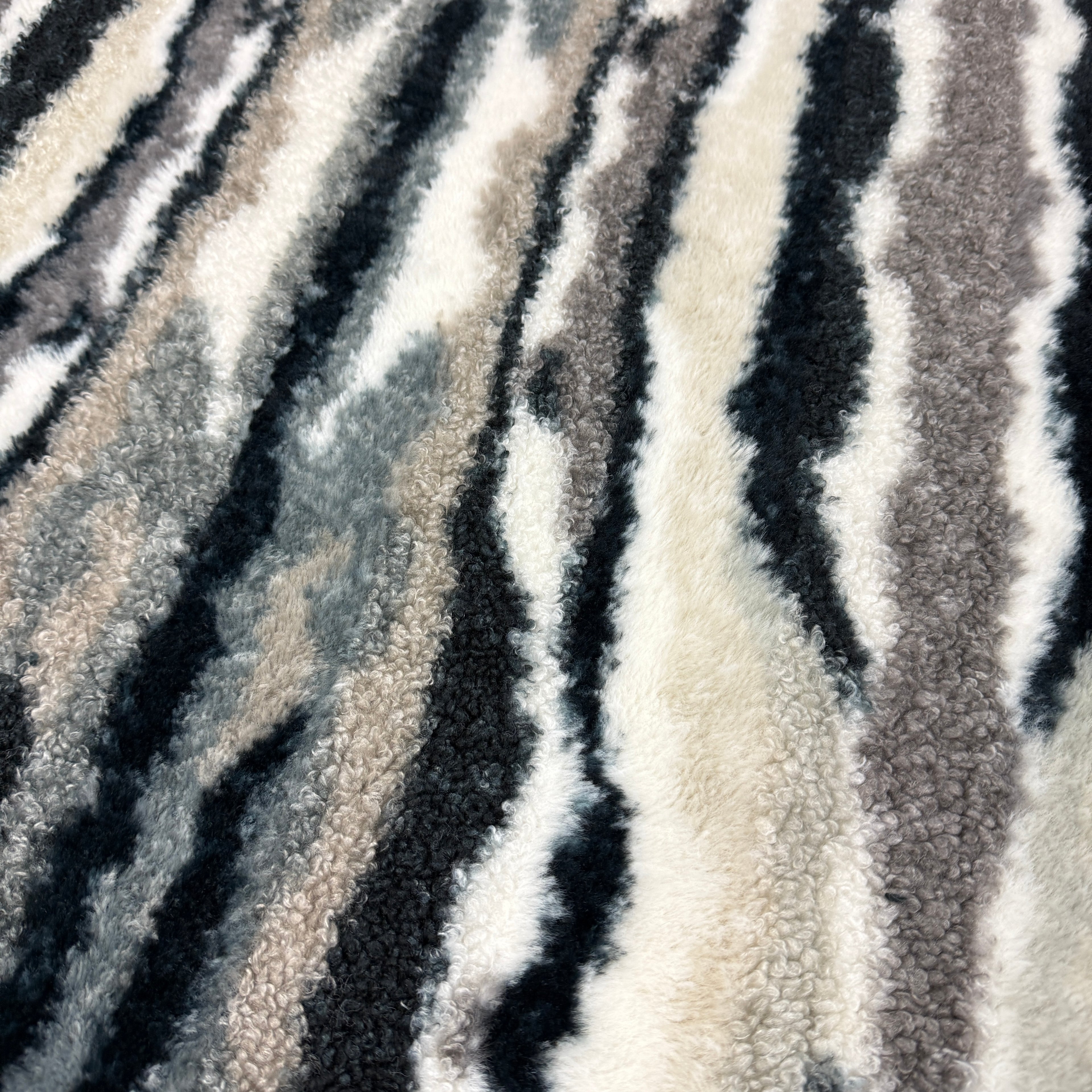 Super Soft Mix Faux Fur Animal Stripes- Fake Fur - Multi Neutrals