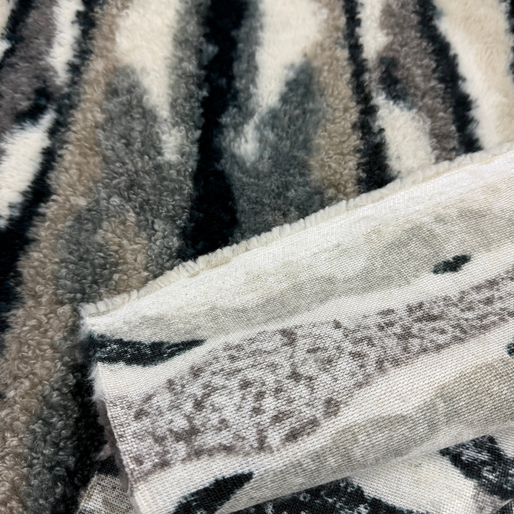Super Soft Mix Faux Fur Animal Stripes- Fake Fur - Multi Neutrals
