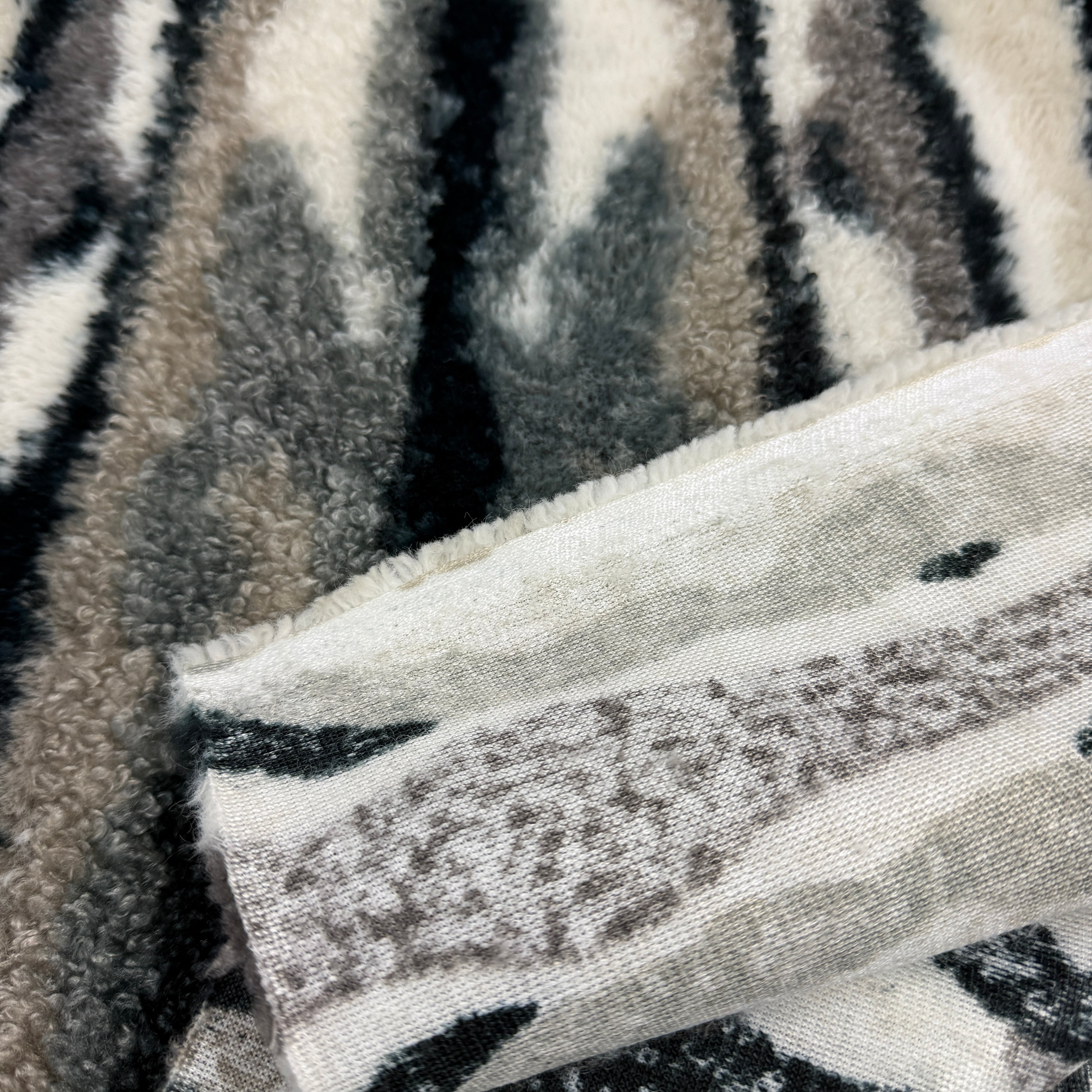 Super Soft Mix Faux Fur Animal Stripes- Fake Fur - Multi Neutrals