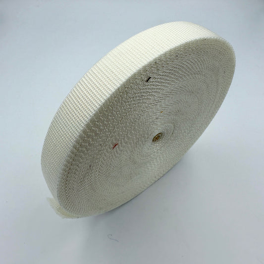 CLEARANCE: 22 Metre Roll of 25mm Polyester Webbing - Ivory