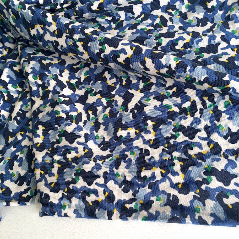 Mini Camouflage Modal French Terry in Blue - Frumble Fabrics