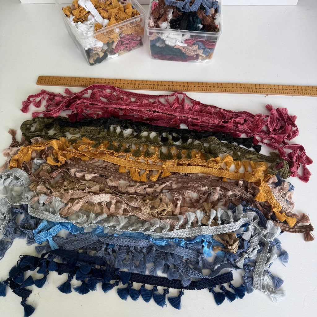 CLEARANCE: 15m Tassel Fringe Trim Remnant Pack