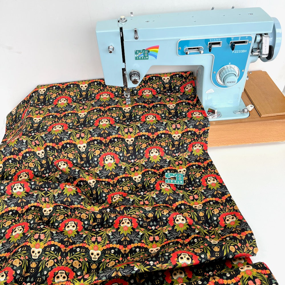 Dear Stella Fabric - Viva La Vida - Day Of The Dead Midnight