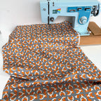 Cloud 9 GOTS Fabric - Ed Emberley Faves - Foxes Grey
