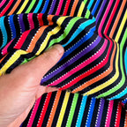 Anthology Fabrics - Be Colourful Metallic Rainbow - Black