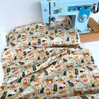 Timeless Treasures Fabric - Cat Breeds Chart - Beige