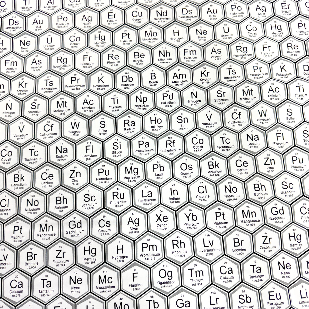 Remnant of Science Fair 2 Periodic Table Hexagons White (91cm)