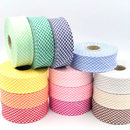 40mm Gingham Bias Binding