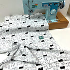 Timeless Treasures Fabric - Cat Nap Time - White