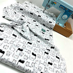 Timeless Treasures Fabric - Cat Nap Time - White