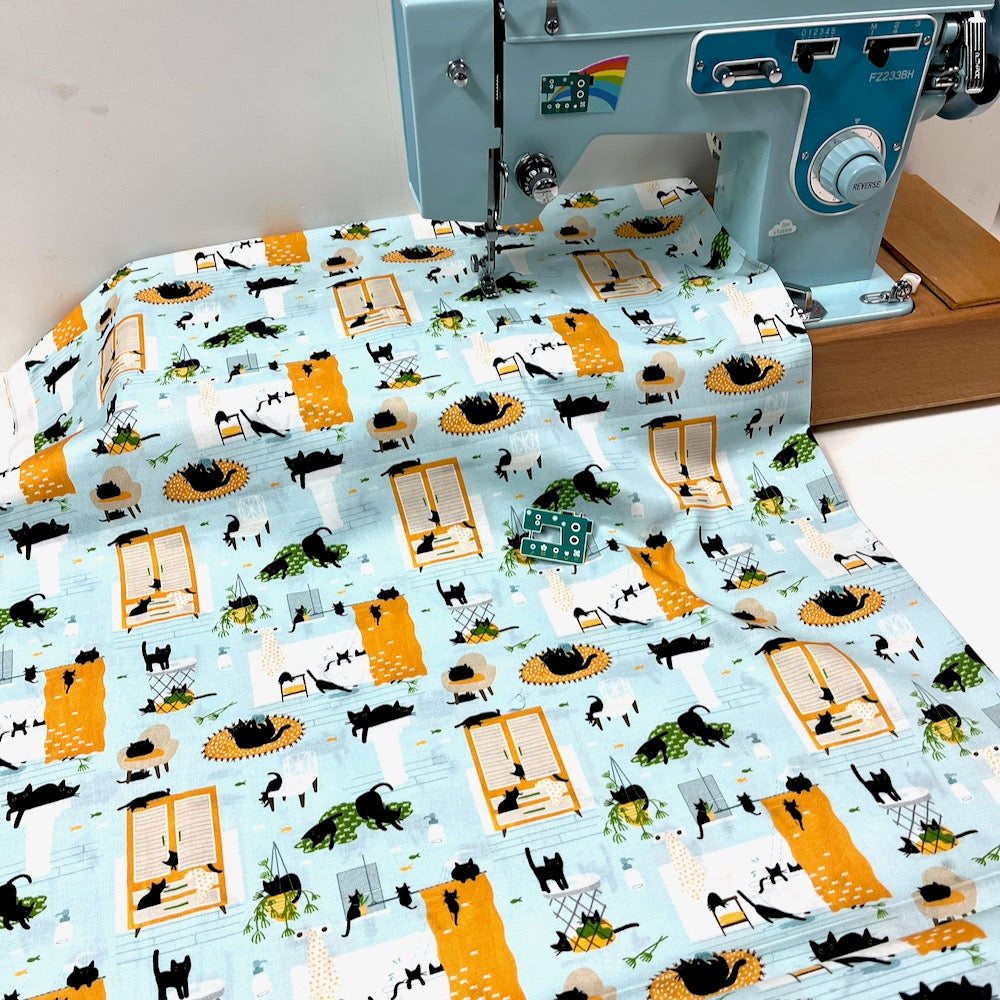 Dear Stella Fabric - Kitty Wash - Icy Blue