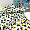 Dear Stella Fabric - Just Purrlanted - White