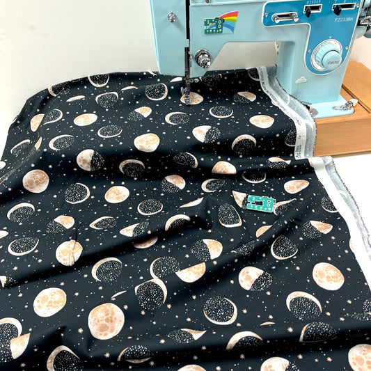 Dear Stella Fabric - Moon Phases - Peat