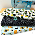 Dear Stella Fabric - Just Purrlanted - White