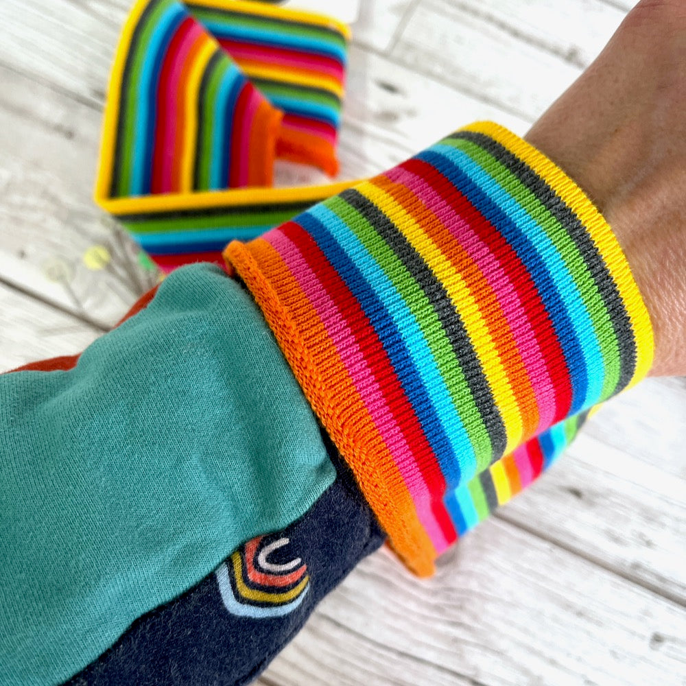 Cuffs by Poppy -  Narrow Rainbow Stripe