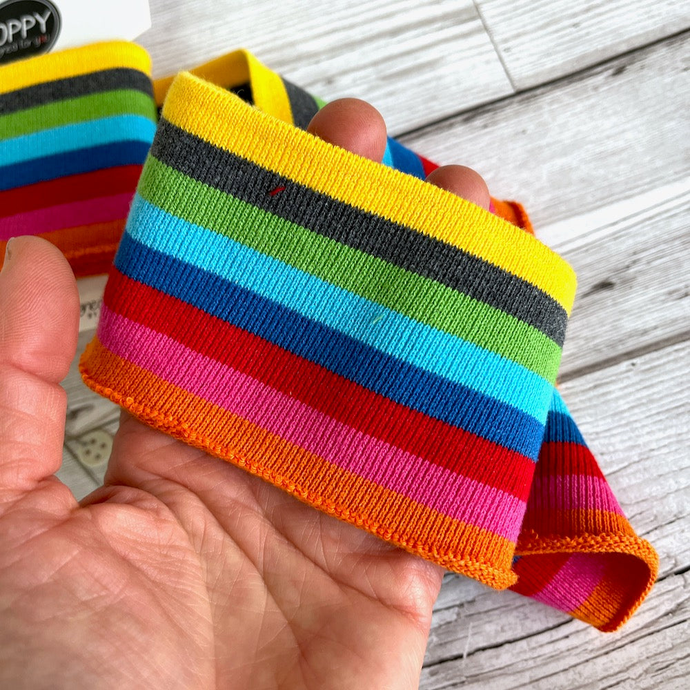 Cuffs by Poppy -  Wide Rainbow Stripe