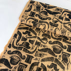 Printed Jute/Hessian Fabric - Moustaches