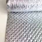 Space Foil - Shiny Silver Quilted Fabric